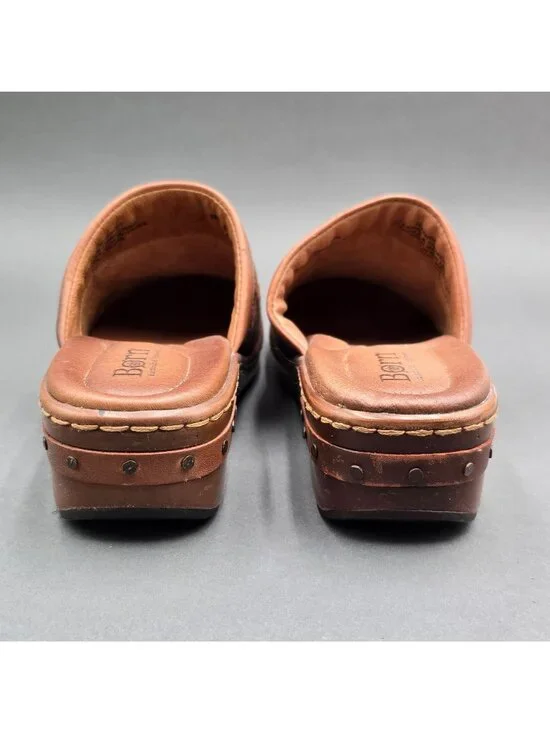 Born Yucatan Woven Leather Clogs Size 7 Brown Multi Color Slip On Mules - Picture 6 of 11